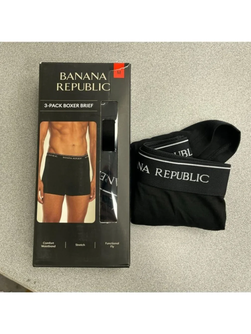 💥   Republic Men's M Boxer Briefs Black Stretch Cotton  J2118